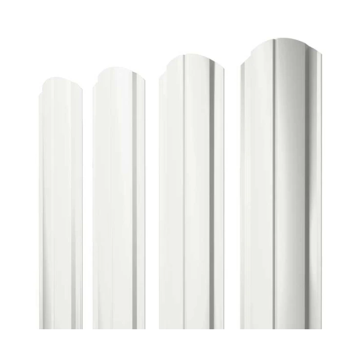 Штакетник Полукруглый Slim фигурный Grand Line 0,4 Полиэстер RAL 9003 Сигнальный Белый